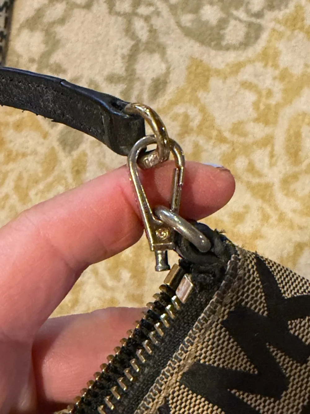 Michael Kors Black Logo & Beige/Tan Tote with Gold Accent and Matching Wristlet - Picture 11 of 16